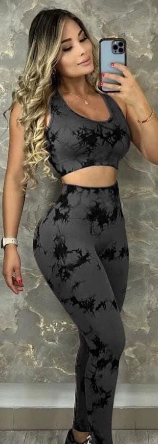 Conjunto de licra larga y top marmoleado1