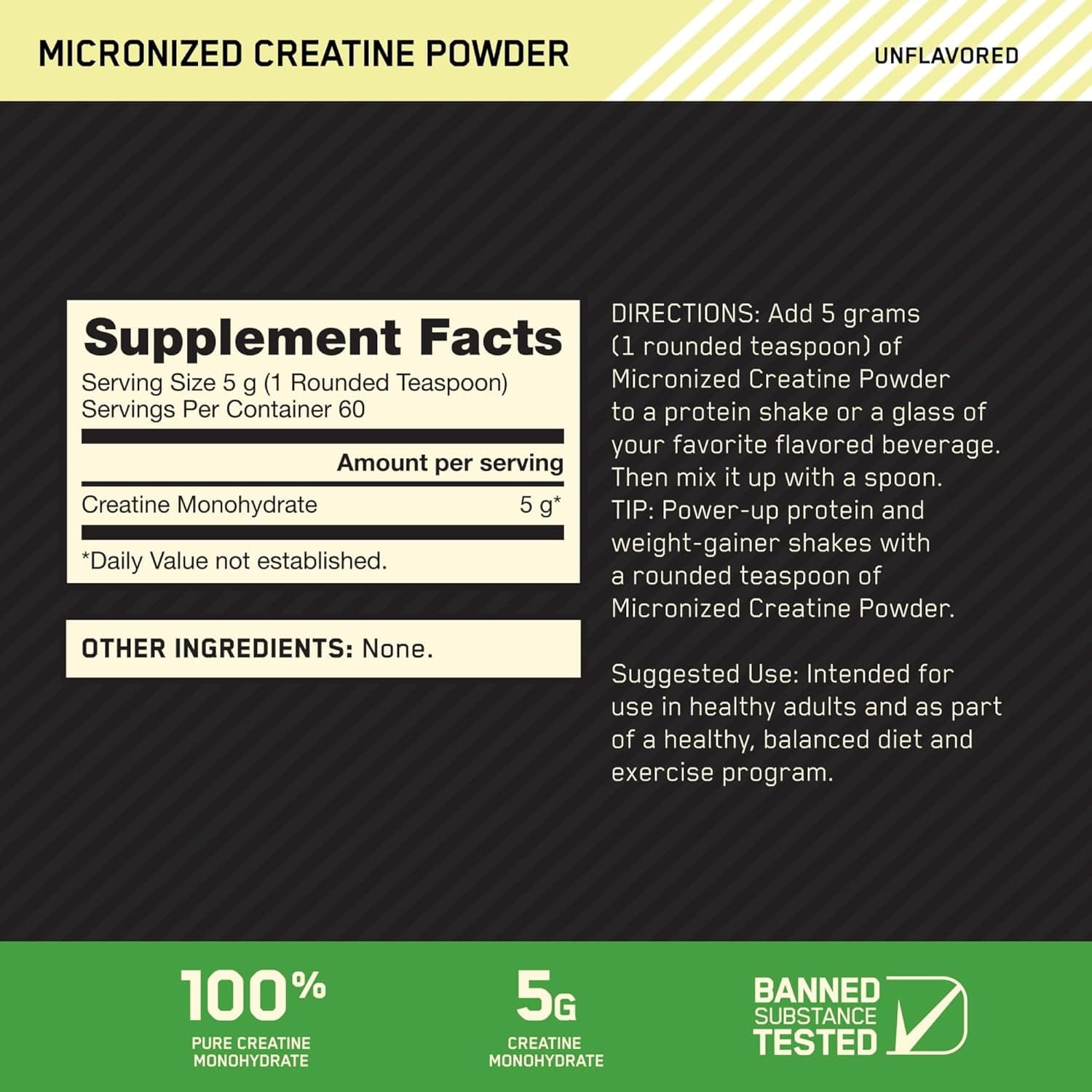 Micronized Creatine Optimum Nutrition (60 servicios)1
